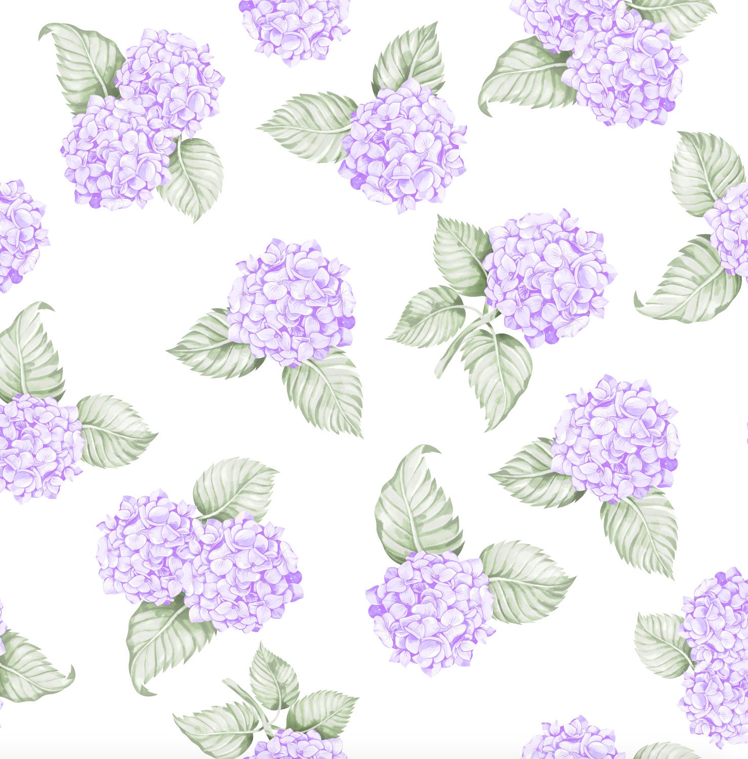 New Hydrangea PJs - Notched Collar Style Pj Sets in Blooming Hydrangeas Pattern - Bridesmaids Pjs