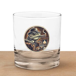 Copo de uísque Frog Whiskey Rocks com motivo de charuto, perfeito para entusiastas de bourbon, copo de uísque premium, presente elegante para amantes de uísque