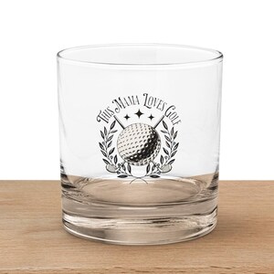 Golf Whiskey Glass for Women, This Mama Loves Golf Glass, Golf Gift for Mom, Golfer Rocks Glass, Etched Golf Tumbler, Golf Barware Gift