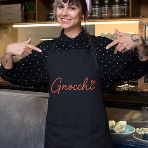 Gnocchi Apron for Food Lover Gift, Cute Pasta Apron for Chef Cooking, Italian Kitchen Apron for Home Cook Gift