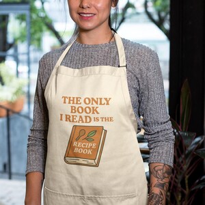 recipe book apron, retro book apron, funny joke apron, mom gift idea, humor cooking apron, baker apron, kitchen accessory
