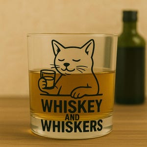 funny cat glass, whiskers whiskey glass, Gift For Cat Lovers Whiskey Glass Gift For Him Bourbon Glass Barware Glass Gift