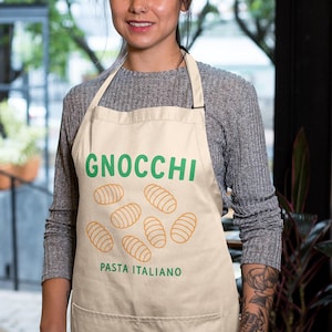 Gnocchi Apron for Foodie Gift, Funny Italian Apron for Chef Gift, Pasta Cooking Apron for Kitchen Lovers, Potato Pasta Apron
