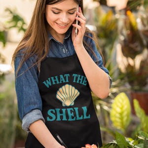 Funny Beach Apron for Women Gifts, Coastal Kitchen Gift for Moms, Sea Pun Apron Cooking Gift Idea for Ocean Lovers