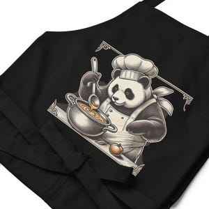 Panda Chef Apron | Funny Cooking Apron for Foodie | Vintage Kitchen Apron | Culinary Gift Apron | Home Cook Apron for Baking and Grilling