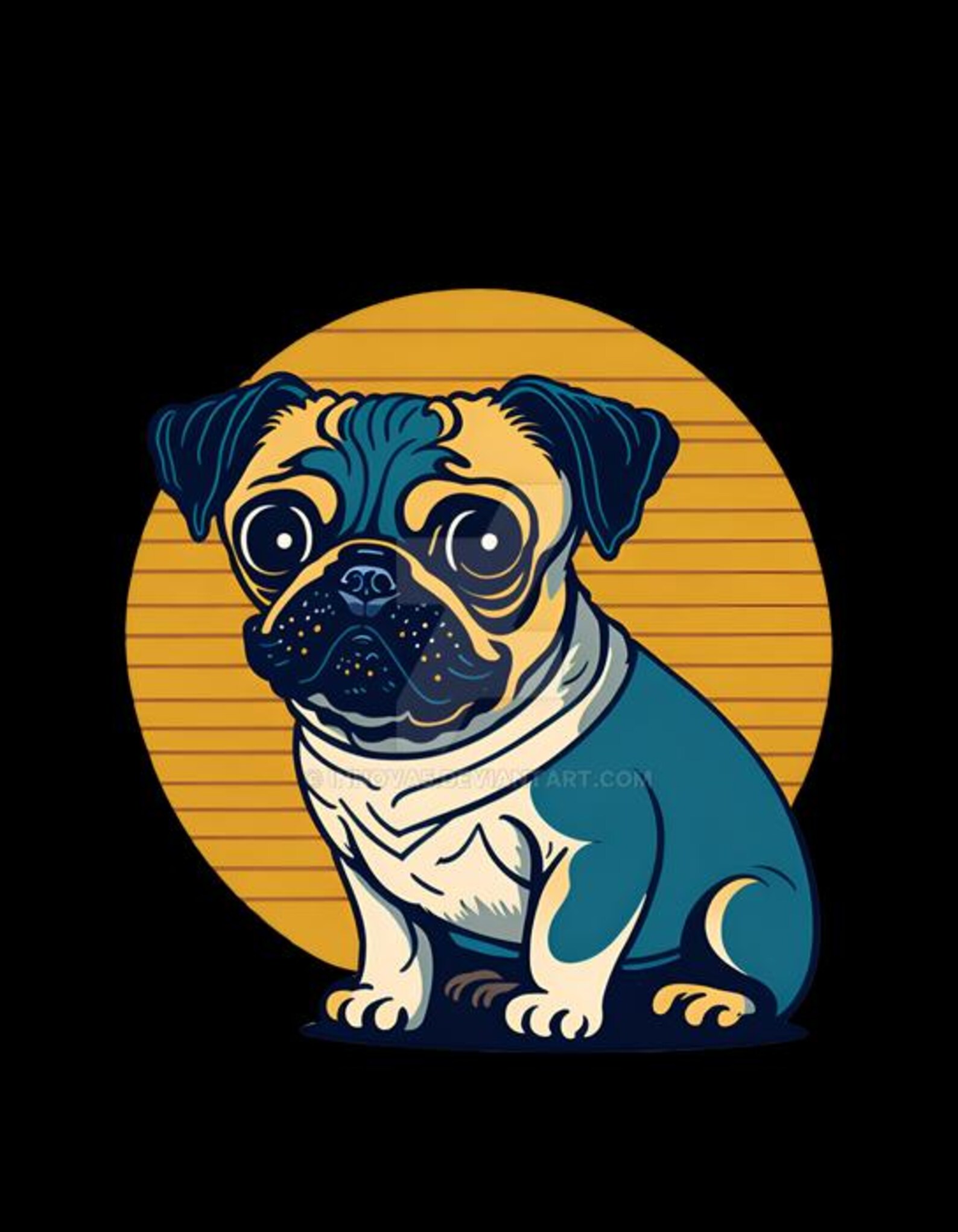 Sottobicchiere Carino Con Cane Carlino E Impronte Rosa - Misura 9,5 Cm, Finitura Lucida, Retro In Sughero, Made In UK