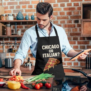 Pizza Apron for Women Gifts, Funny Italian vs Chicago Apron Cooking Gift for Mom, Personalized Apron for Kitchen BBQ