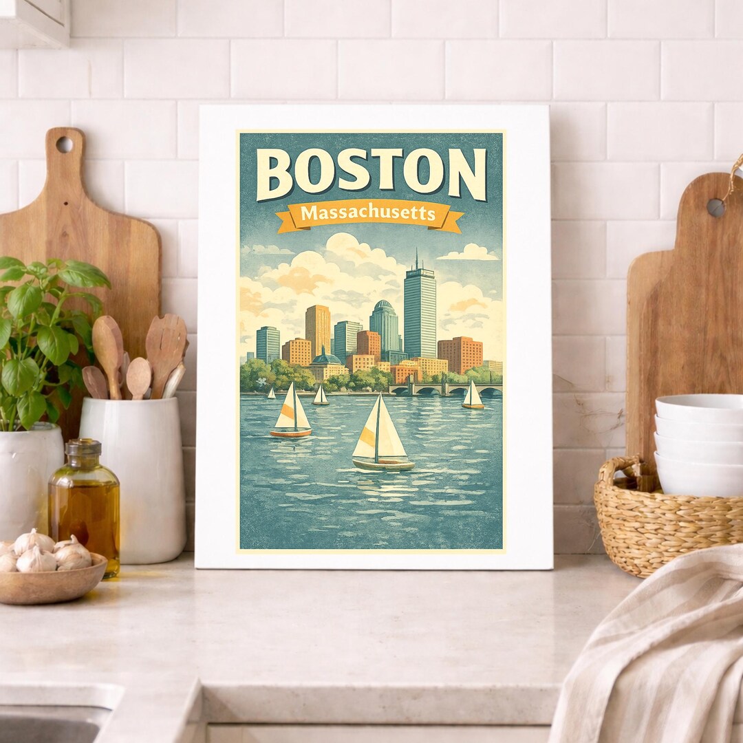Large Boston Wall Art Printable Boston Skyline Poster Boston City Print ...
