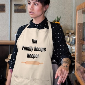 Family recipe keeper apron personalized cooking apron gift for grandma mom dad kitchen gift for baker custom baking apron for home chef
