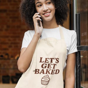 funny baking apron, Baker Cupcake Lover Kitchen Gift for Foodie Cook Chef Retro Culinary Accessory for Home