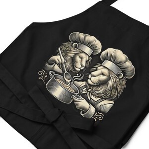 Lion Chef Apron | Vintage Cooking Apron | Funny Kitchen Apron for Foodie | Culinary Gift Apron | Animal Lover Apron for Home Cook
