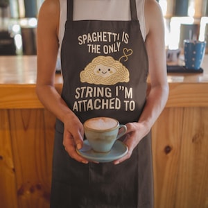 Funny Spaghetti Apron for Women Gifts, Cute Cooking Apron for Pasta Lovers, Kitchen Gift for Italian Food Fans