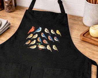 Birds Type Apron - Kitchen Apron, Cooking Apron, Chef Apron, Gardening Apron, Cute Apron, gardening apron, bird apron
