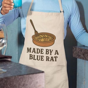 Funny Cooking Apron for Women Chef, Ratatouille Kitchen Apron Gift for Foodies, Made by a Blue Rat Apron