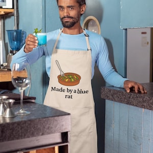 Funny ratatouille Apron for Foodies, Made by a Blue Rat Apron Gift, Rat Lover Cooking Apron for Home Chefs