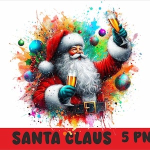 Santa Claus  5 PNG Santa Claus  Splash and Watercolor Png Santa Claus Transparent PNG file for Sublimation