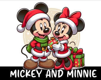 ミッキーとミニー、アイススケート、冬、クリスマス、昇華デザイン