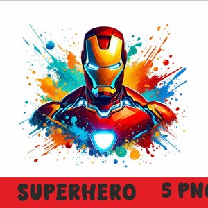 Superhero 5 PNG  Superhero Splash and Watercolor Png Superhero Transparent PNG file for Sublimation