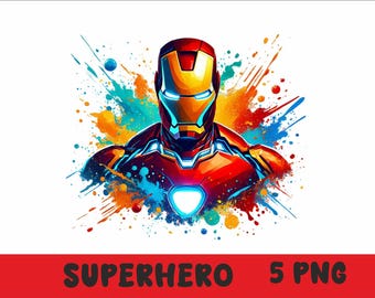 Superhero 5 PNG  Superhero Splash and Watercolor Png Superhero Transparent PNG file for Sublimation