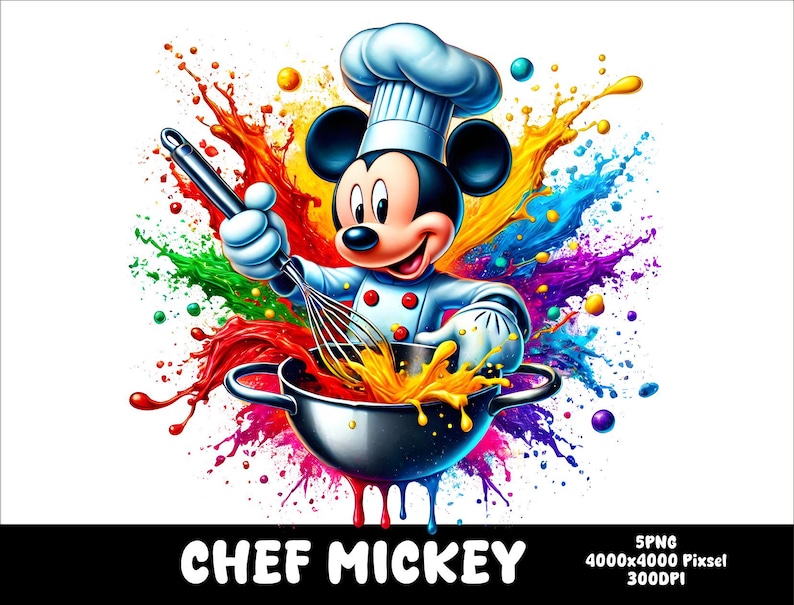 5 PNG Chef Mickey Png Chef Mouse Splash and Watercolor Png Mickey ...