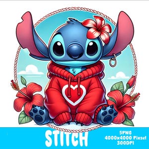 Stitch 5 PNG Stitch Splash and Watercolor Png Stitch Transparent PNG file for Sublimation
