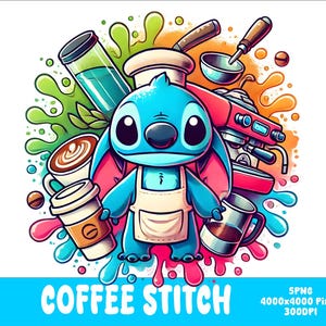 5 PNG Coffee Stitch Png WizardcStitch Splash and Watercolor Png Stitch Transparent PNG file for Sublimation