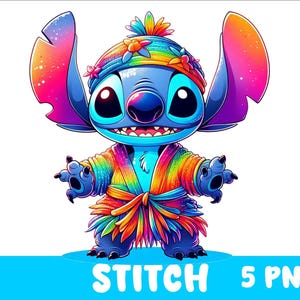 5 PNG Stitch PNG Stitch Splash and Watercolor Png Stitch Transparent PNG file for Sublimation