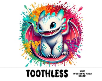 5 PNG Night Fury Png Splash and Watercolor Png Toothless Transparent PNG file for Sublimation