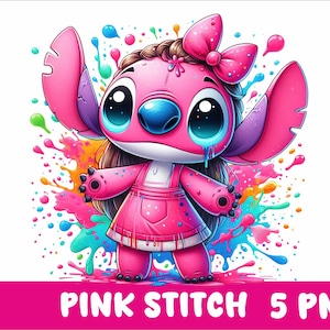 Pink Stitch 5 PNG Stitch Splash and Watercolor Png Pink Stitch Transparent PNG file for Sublimation