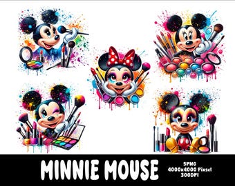 Minnie 5 PNG Mouse Splash and Watercolor Png Minnie Transparent PNG file for Sublimation