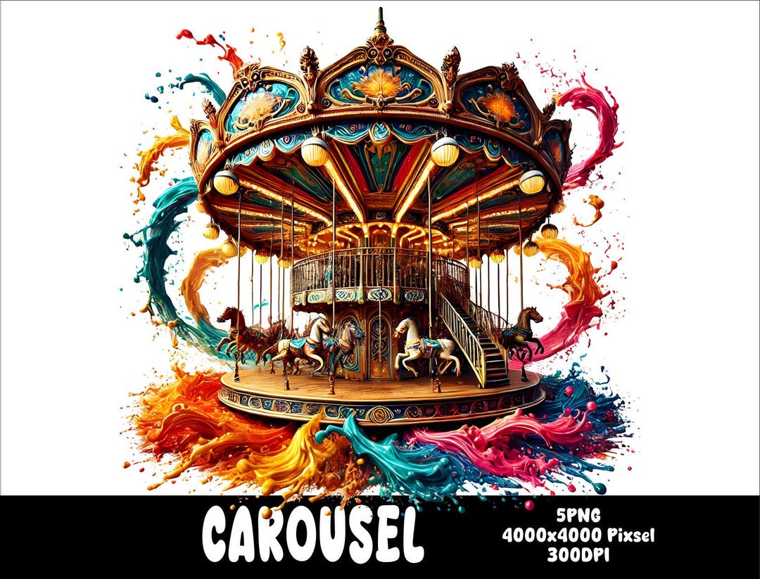 5 PNG Carousel Png Splash and Watercolor Png Carousel Transparent PNG ...