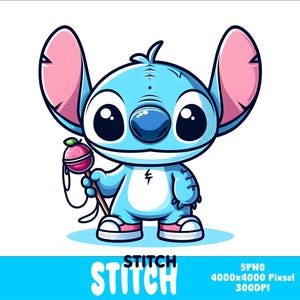 5 PNG Stitch PNG Stitch Splash and Watercolor Png Stitch Transparent PNG file for Sublimation