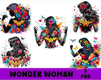W-Woman 5 PNG Superhero W-Woman Splash und Aquarell Png Superhero Transparente PNG-Datei für Sublimation