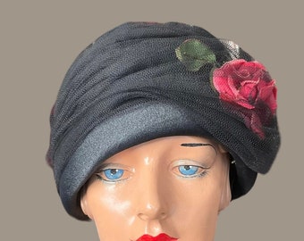 1960er Jahre Turban Styled Tüllhut von Jacoll