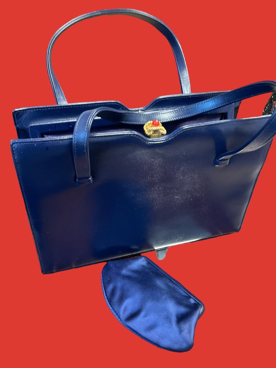 Waldybag  London, Rich blue leather handbag circa… - image 3