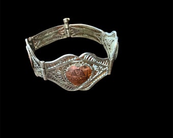 1920’s Silver Filigree and Copper Bracelet