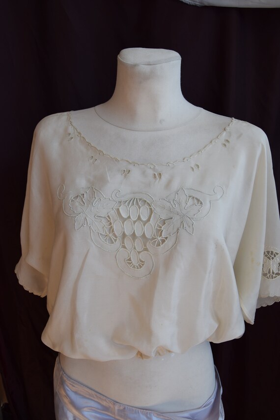 Antique Edwardian Silk Top/Corset Cover 34-36 Bu
