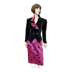 1980s Benny Ong Velvet Silk Suit - Deadstock Designer Set Size 12