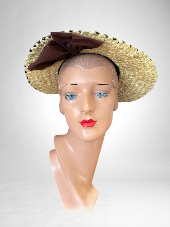 1940’s raffia halo hat by Milgrim - image 1
