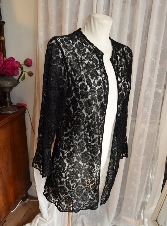 Edwardian Black Lace Jacket 36" bust