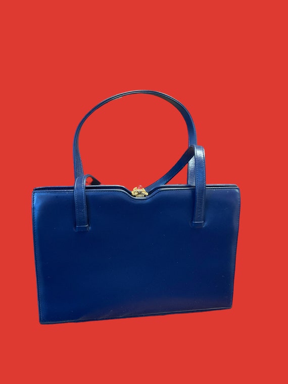 Waldybag  London, Rich blue leather handbag circa… - image 7