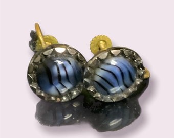 Art Deco Givre Glass Earrings.