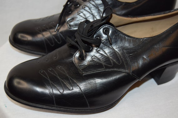 1940's CC41 deadstock black leather shoes approx U
