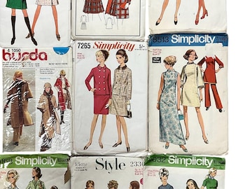 1960/70’s. Vintage Dressmaking patterns. Complete with Instructions, some unused