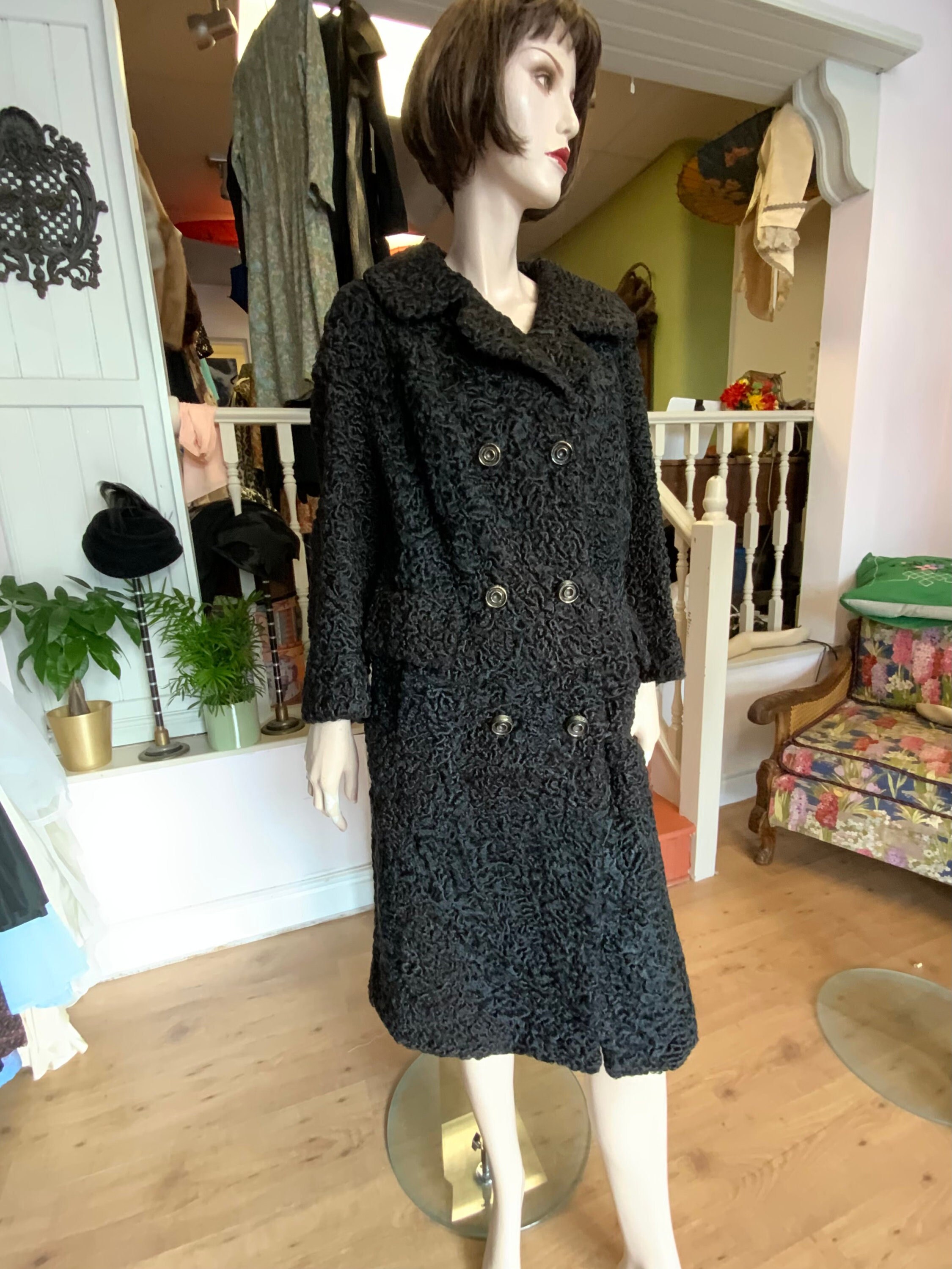 Astrakhan Coat 36/38 Bust - Etsy 