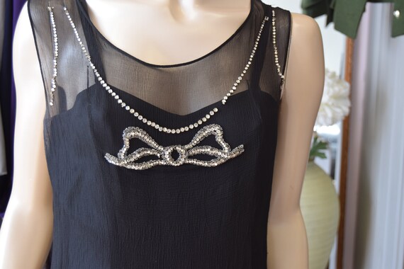 1930's Sheer Black Flapper Dress As Is