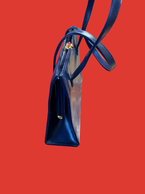 Waldybag  London, Rich blue leather handbag circa… - image 6