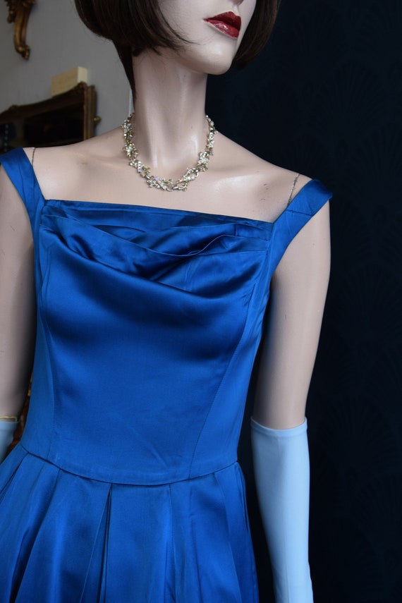 1950's Horrockses Satin Gown 34 bust 26 waist