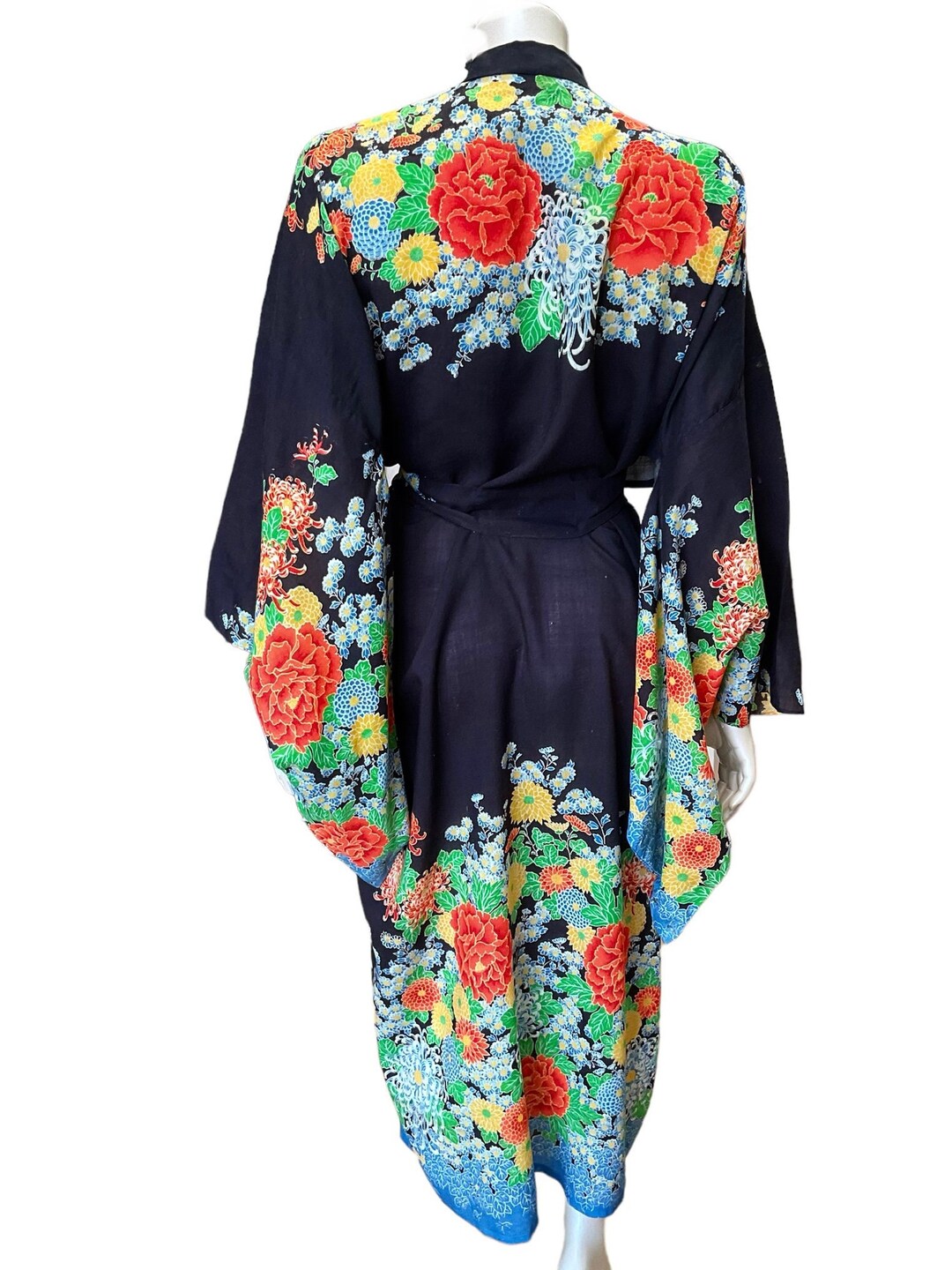 1920s Art Deco Japanese Floral Robe Kimono Etsy