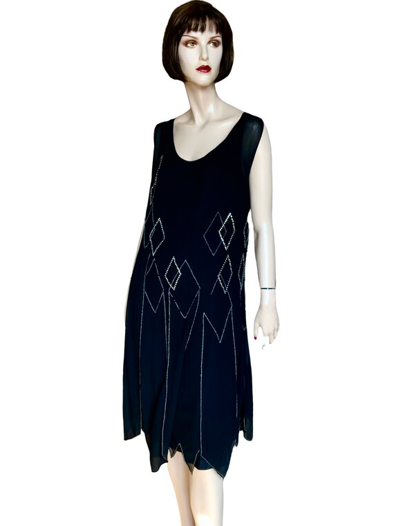 1920’s silk flapper dress 34/36” bust - image 6